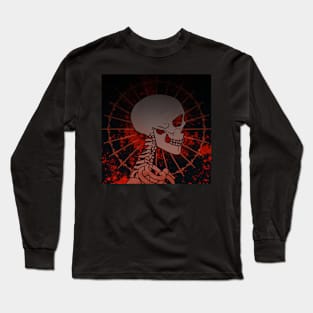 (Red) Skeleton Side-Profile Long Sleeve T-Shirt